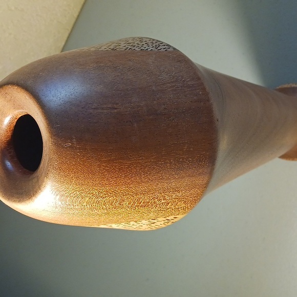 African Mohagany & Red Palm Hollow Vessel Decor Rare One-of-a-kind #eshopchicago - Picture 4 of 8